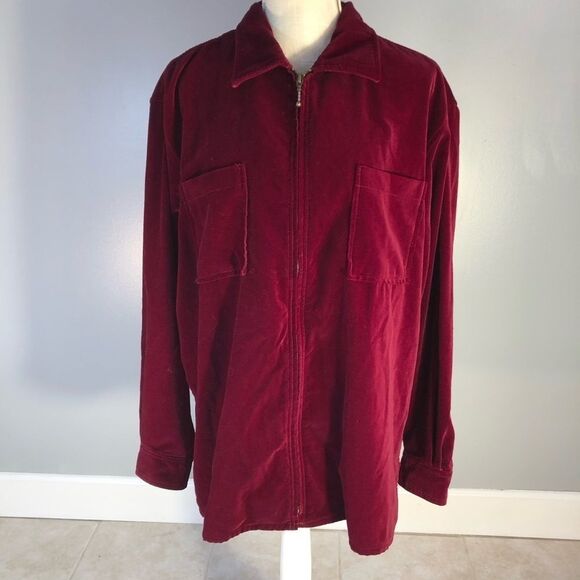Milano Design Vintage Deep Red Valor Zip up Shirt Jacket Long Sleeves L… - Picture 1 of 5